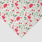 Niedliches Weihnachts-Mushroom-Packpapier Seidenpapier (Detail)