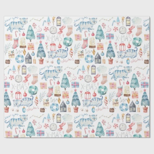 Niedliches Weihnachts-/Neujahrspapier Geschenkpapier (Flach)