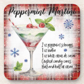 Niedliches Weihnachts Peppermint Martini Rezept Getränkeuntersetzer (Vorderseite)