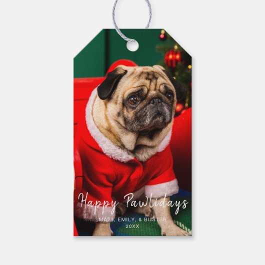Niedliches Weihnachts-Peppy-Hund Haustier Foto Lov Geschenkanhänger (Vorderseite)