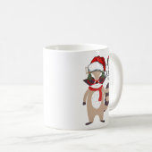 Niedliches Weihnachts-Raccoon-Geschenk Niedlicher  Kaffeetasse (VorderseiteRechts)