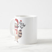 Niedliches Weihnachts-Raccoon-Geschenk Niedlicher  Kaffeetasse (Vorderseite Links)