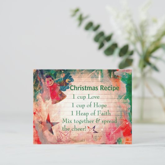 Niedliches Weihnachts Rezept Weihnachten Postkarte (Stehend Vorderseite)