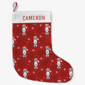 Niedliches Weihnachts Schnauzer Dog Snowflake Must Kleiner Weihnachtsstrumpf (Vorderseite)