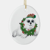 Niedliches Weihnachts-Siegel-Jungtier in der Arkti Keramik Ornament (Rechts)