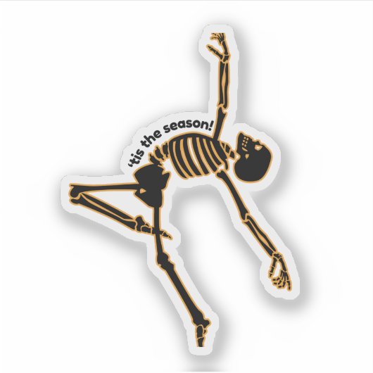 Niedliches Weihnachts-Skelett Aufkleber (Vorderseite)