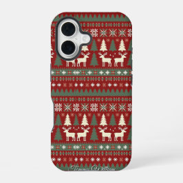 Niedliches Weihnachts-Sweater-Muster iPhone 16 Hülle