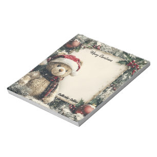Niedliches Weihnachts-Teddybären-Design - Feierlic Notizblock