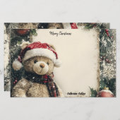 Niedliches Weihnachts-Teddybären-Illustrationsdesi Briefpapier (Vorne/Hinten)