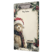 Niedliches Weihnachts-Teddybären-Illustrationsdesi Klemmbrett (Links)
