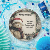 Niedliches Weihnachts-Teddybären-Illustrationsdesi Pappteller (Party)