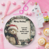 Niedliches Weihnachts-Teddybären-Illustrationsdesi Pappteller (Party)