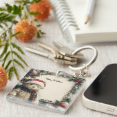 Niedliches Weihnachts-Teddybären-Illustrationsdesi Schlüsselanhänger (Vorderseite rechts)