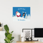 Niedliches Weihnachts- und Reindestatposter Poster (Heimbüro)