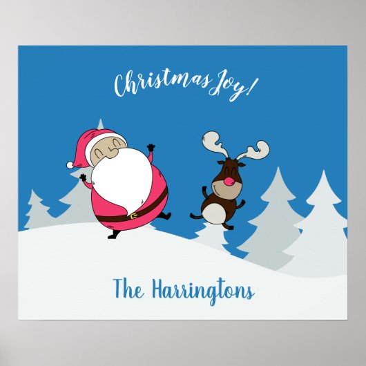 Niedliches Weihnachts- und Reindestatposter Poster (Vorne)