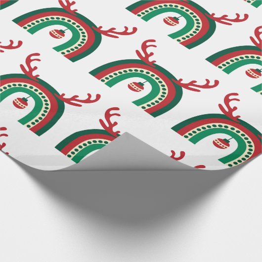 Niedliches Weihnachts Weihnachts-Rainbow-Geschenk Geschenkpapier (Ecke)