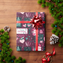 Niedliches Weihnachts-Weihnachtsbild Geschenkpapier