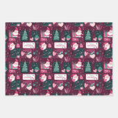 Niedliches Weihnachts-Weihnachtsbild Geschenkpapier Set (Vorderseite 3)