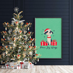 Niedliches Weihnachts-Welpenposter oder Dekoupage Poster