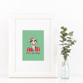 Niedliches Weihnachts-Welpenposter oder Dekoupage  Poster