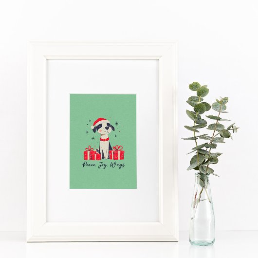 Niedliches Weihnachts-Welpenposter oder Dekoupage Poster