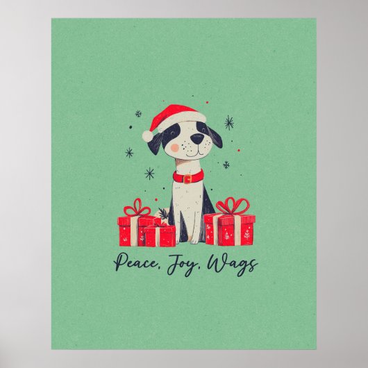 Niedliches Weihnachts-Welpenposter oder Dekoupage  Poster (Vorne)