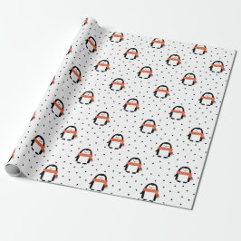 Niedliches Weihnachts-Winterpinguin-Wrapping-Papie Geschenkpapier