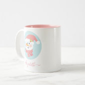 Niedliches Weihnachts-Winterschneefest Zweifarbige Tasse (Vorderseite Links)