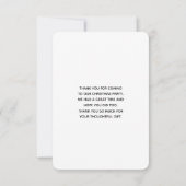 Niedliches Weihnachts-Wintertiermuster Dankeskarte (Rückseite)