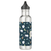 Niedliches Weihnachts-Wintertiermuster Edelstahlflasche (Links)