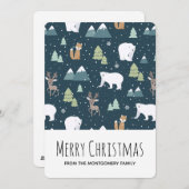 Niedliches Weihnachts-Wintertiermuster Feiertagskarte (Vorne/Hinten)
