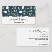 Niedliches Weihnachts-Wintertiermuster Visitenkarte (Vorne/Hinten)