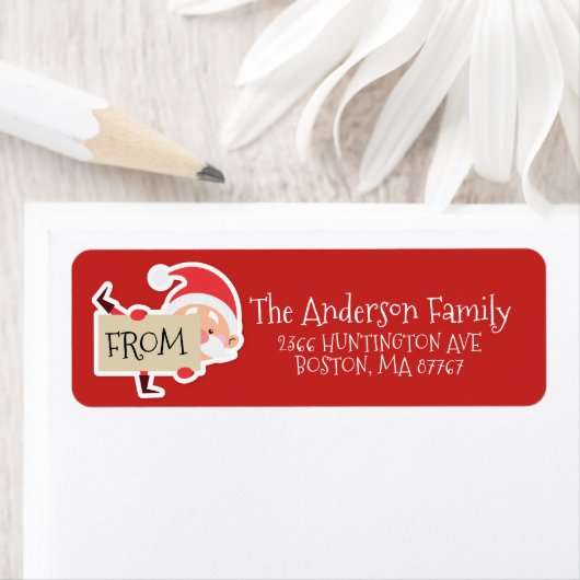Niedliches Weihnachtsadressen-Etikett (Insitu)