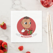 Niedliches Weihnachtsbaby Cartoon Napkins Serviette (Beispiel)