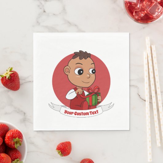 Niedliches Weihnachtsbaby Cartoon Napkins Serviette (Beispiel)