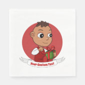 Niedliches Weihnachtsbaby Cartoon Napkins Serviette (Vorderseite)