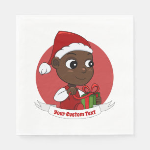 Niedliches Weihnachtsbaby Cartoon Napkins Serviette