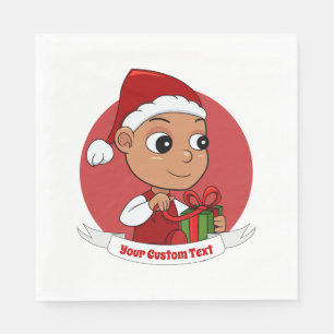 Niedliches Weihnachtsbaby Cartoon Napkins Serviette