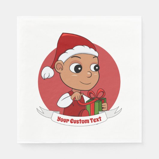 Niedliches Weihnachtsbaby Cartoon Napkins Serviette (Vorderseite)