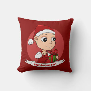 Niedliches Weihnachtsbaby Cartoon Throw Kissen