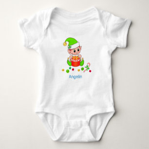 Niedliches Weihnachtsbaby Elf & Confetti Baby Strampler
