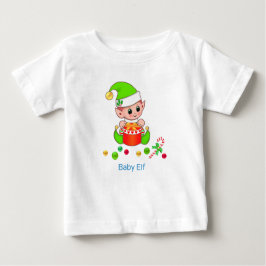 Niedliches Weihnachtsbaby Elf & Confetti Baby T-shirt