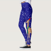 Niedliches Weihnachtsbaby Giraffe in einer Weihnac Leggings (Links)