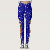 Niedliches Weihnachtsbaby Giraffe in einer Weihnac Leggings (Vorderseite)