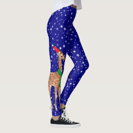 Niedliches Weihnachtsbaby Giraffe in einer Weihnac Leggings
