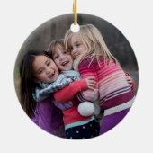 Niedliches Weihnachtsbär-Foto Keramik Ornament (Hinten)