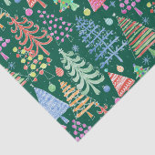 Niedliches Weihnachtsbaum Grünes Orangenmuster Seidenpapier (Ausschnitt)