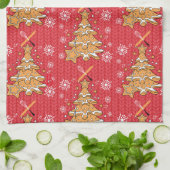 Niedliches Weihnachtsbaum Keks Backen Crew Schneef Geschirrtuch (Gefaltet)