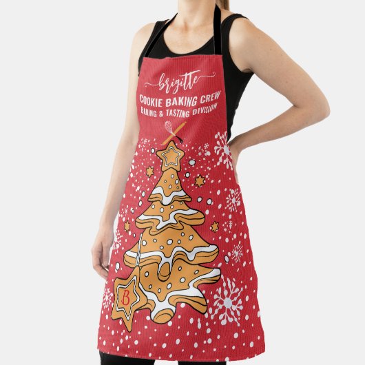 Niedliches Weihnachtsbaum Keks Backen Crew Schneef Schürze (InSitu)