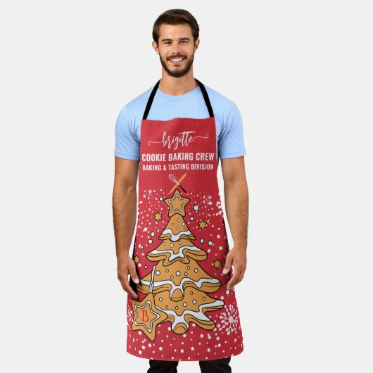 Niedliches Weihnachtsbaum Keks Backen Crew Schneef Schürze (Getragen)